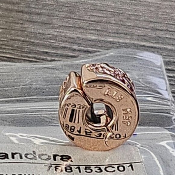 Authentic PANDORA *CHINA EXCLUSIVE* Rose Pink Fan Pattern Spacer Clip 788153C01 - Picture 7 of 15